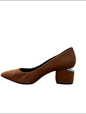 Alexander Wang Suede Pointed Toe Block Heel Pumps Camel Tan Size 40 (US 9)